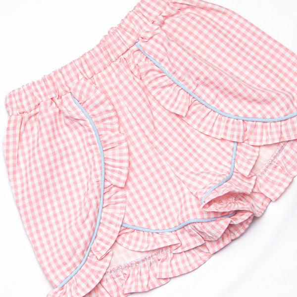 Summer Sakura Ruffle Short Set, Pink