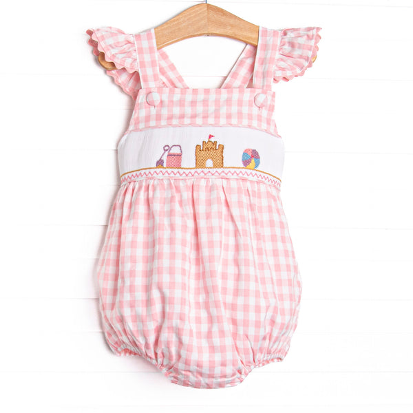 Beach Day Smocked Bubble, Pink