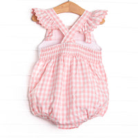 Beach Day Smocked Bubble, Pink