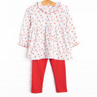 Daisy Daydreams Legging Set, Red