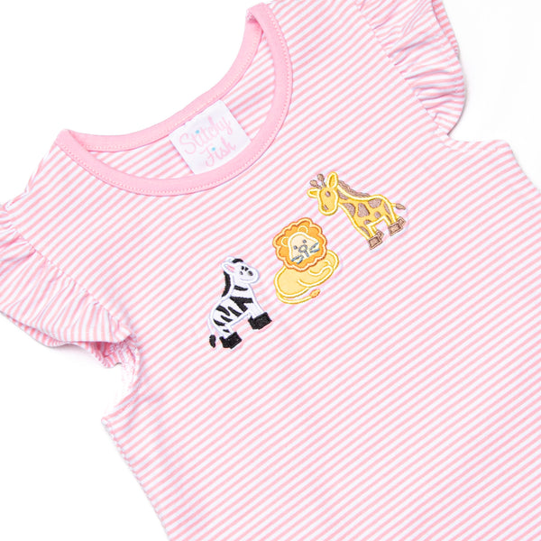 Wild Ones Applique Ruffle Short Set, Pink