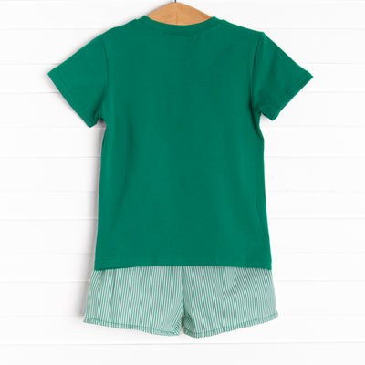 Track'em Short Set, Green Stripe
