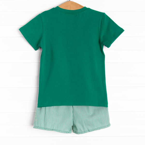 Track'em Short Set, Green Stripe