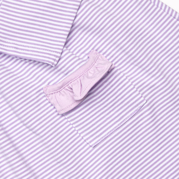Everly Long Sleeve Dress, Lavender Stripe
