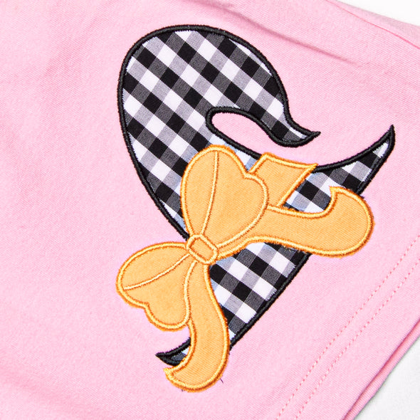 Hocus Pocus Hat Applique Legging Set, Pink