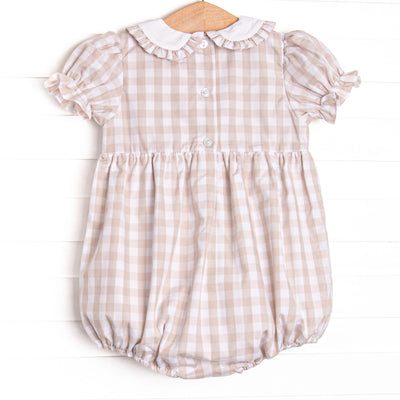 Plentiful Pumpkins Smocked Girl Bubble, Brown