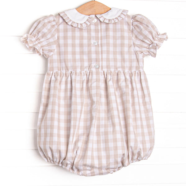 Plentiful Pumpkins Smocked Girl Bubble, Brown