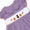 Trick or Treat Tabby Smocked Bubble, Purple