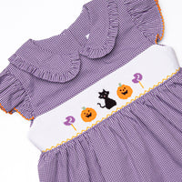 Trick or Treat Tabby Smocked Legging Set, Purple
