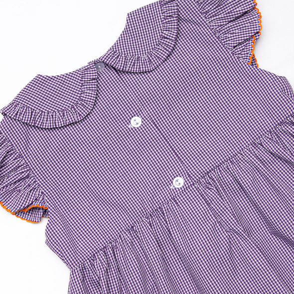 Trick or Treat Tabby Smocked Bubble, Purple