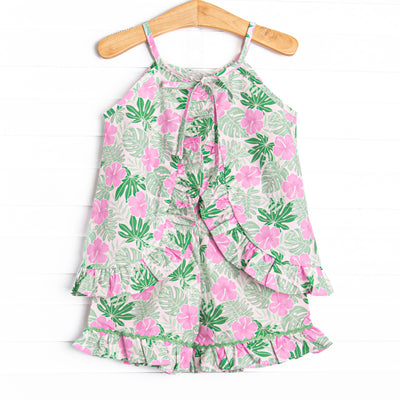 Maui Meadows Ruffle Short Set, Pink
