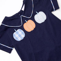 Hello Fall Applique Diaper Set, Navy