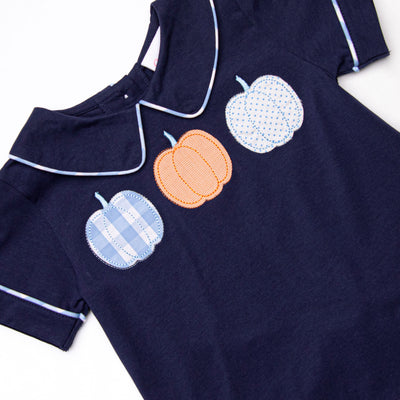 Hello Fall Applique Diaper Set, Navy