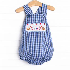 Slugger Season Smocked Bubble, Blue