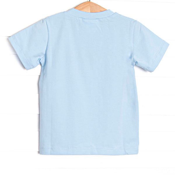 Fright Night French Knot Embroidered Top, Blue