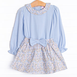 Poppy Fields Skirt Set, Blue