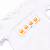 Candy Corn Craze Smocked Pant Set, Blue