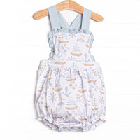 Ahoy Matey Ruffle Bubble, Blue