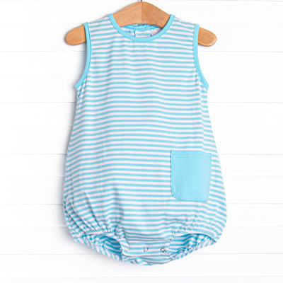 Noah Pocket Bubble, Aqua Stripe