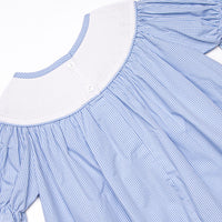 Friendly Ghost Smocked Romper, Blue