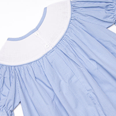 Friendly Ghost Smocked Romper, Blue
