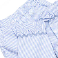 Candy Corn Craze Smocked Ruffle Pant Set, Blue