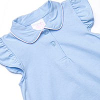 Golfing in Gingham Skirt Set, Blue
