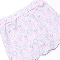 Golfing in Gingham Skirt Set, Blue