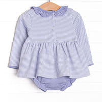 Zoe Diaper Set, Periwinkle Stripe