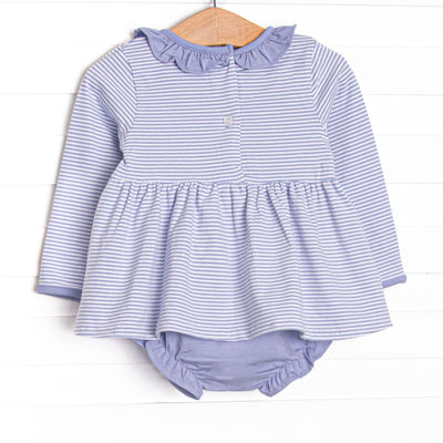 Zoe Diaper Set, Periwinkle Stripe