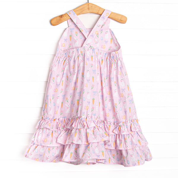 Hoppy Spring Ruffle Dress, Pink