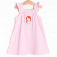 Mermaid Lagoon Applique Dress, Pink