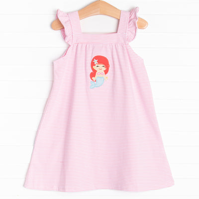 Mermaid Lagoon Applique Dress, Pink