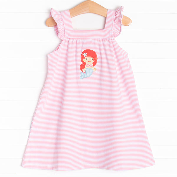 Mermaid Lagoon Applique Dress, Pink