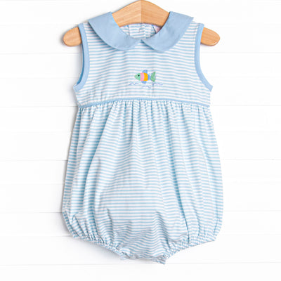 Shimmering Scales Embroidered Bubble, Blue