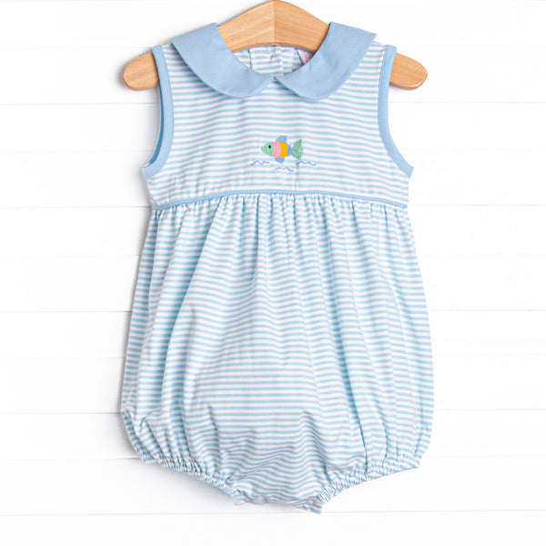 Shimmering Scales Embroidered Bubble, Blue