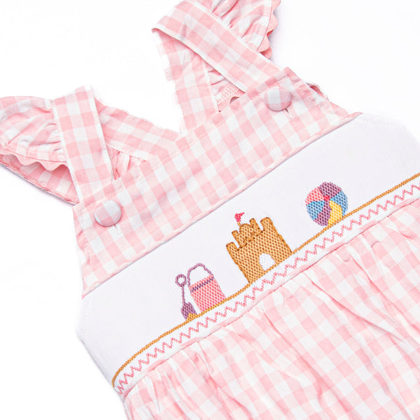 Beach Day Smocked Bubble, Pink