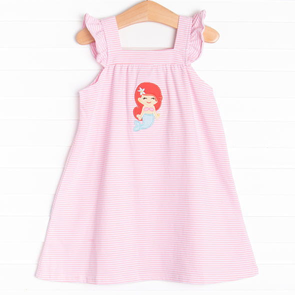 Mermaid Lagoon Applique Dress, Pink