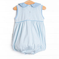 Shimmering Scales Embroidered Bubble, Blue