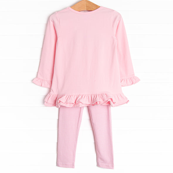 Gorgeous Bow Applique Legging Set, Pink
