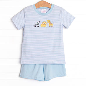 Wild Ones Applique Short Set, Blue
