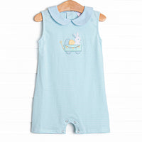 Haulin' Hare Applique Jon Jon, Mint Stripe