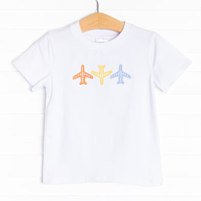 Flight Formation Applique Top, White