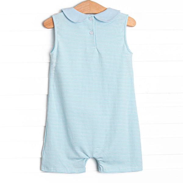 Haulin' Hare Applique Jon Jon, Mint Stripe