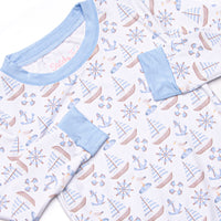 Ahoy Matey Bamboo Pajama Set, Blue