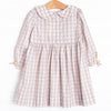 Campbell Long Sleeve Dress, Tan Check