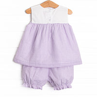 Let it Grow Applique Bloomer Set, Purple