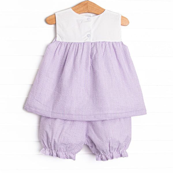 Let it Grow Applique Bloomer Set, Purple
