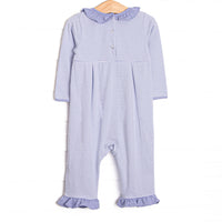 Lexie Ruffle Romper, Periwinkle Stripe