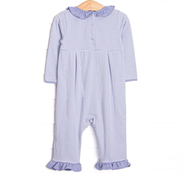 Lexie Ruffle Romper, Periwinkle Stripe
